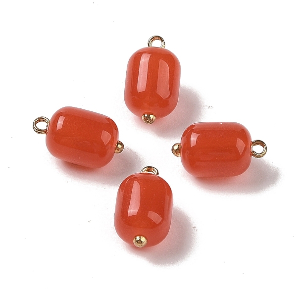 

PandaHall Acrylic Pendants, with Brass Loops, Column, Red, 16x9.5mm, Hole: 1.6mm Brass+Acrylic Column Red