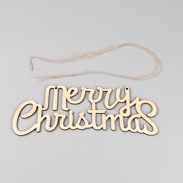 

PandaHall Wood Cutouts Ornaments, with Rope, Hanging Christmas Theme Decorations, for Party Gift Home Decoration, Alphabet, Bisque..., Orange