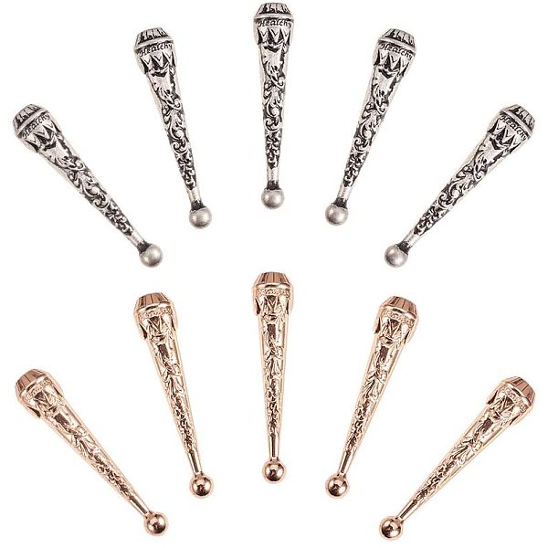 

PandaHall 6 PCS Size 2.05 Inch Long Alloy Bolo Tie Tips Replacement End Caps with 5.5mm Inner Diameter, Mixed Color Baseball Bat Embossment...