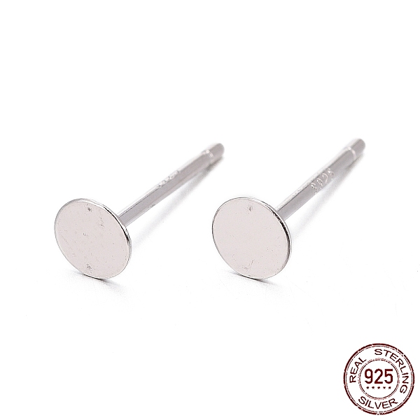 925 Accesorio Para Pendientes De Plata De Ley Chapada En Rodio Antideslustre