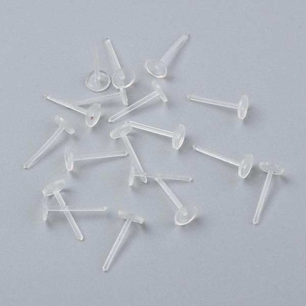 

PandaHall Eco-Friendly Plastic Stud Earring Findings, Flat Round, Clear, 11.5x4.5mm, Pin: 0.8mm, about 10000pcs/bag Plastic Flat Round Clear