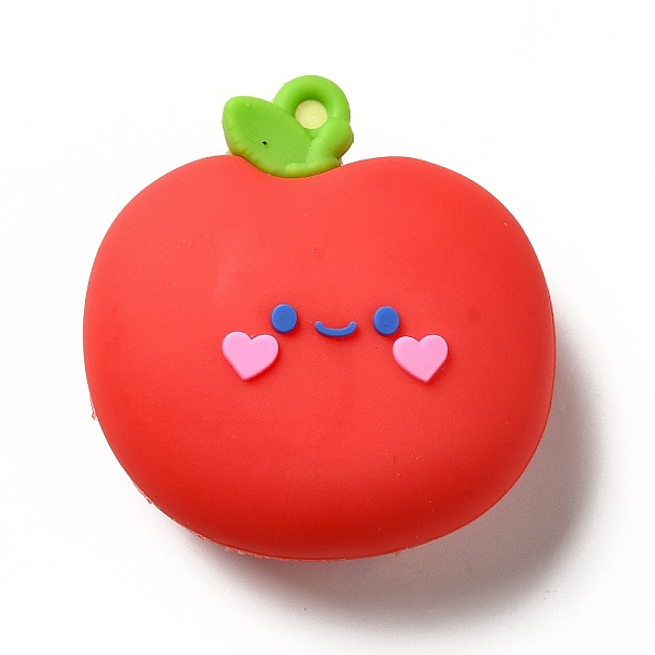 

PandaHall Fruit Theme PVC Pendants, Apple, Red, 42.5x41x19.5mm, Hole: 3mm PVC Fruit Red