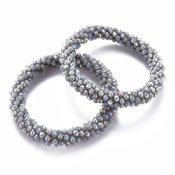 

PandaHall AB Color Plated Faceted Opaque Glass Beads Stretch Bracelets, Womens Fashion Handmade Jewelry, Gray, Inner Diameter: 1-3/4 inch...