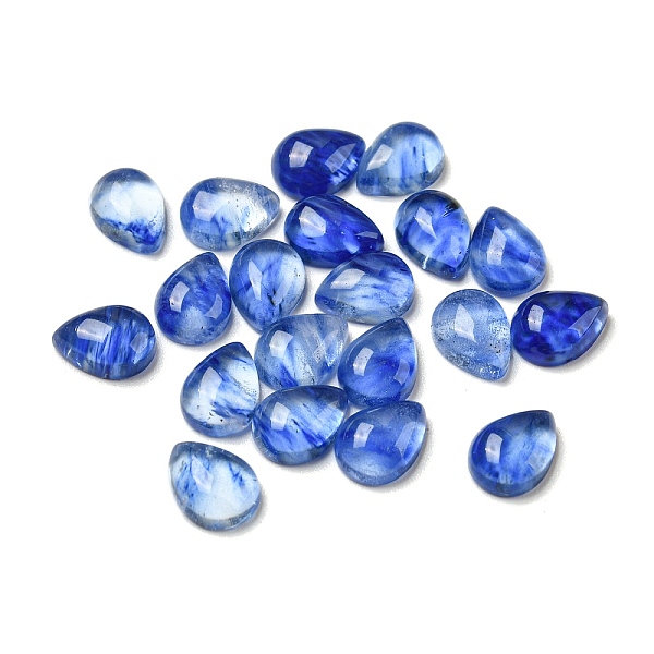 

PandaHall Synthetic Blue Watermelon Stone Glass Cabochons, Drop, 8x6x3mm Watermelon Stone Teardrop