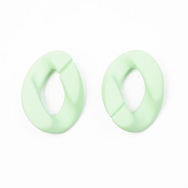 

PandaHall Opaque Spray Painted Acrylic Linking Rings, Quick Link Connectors, for Curb Chains Making, Unwelded, Twist, Pale Green...