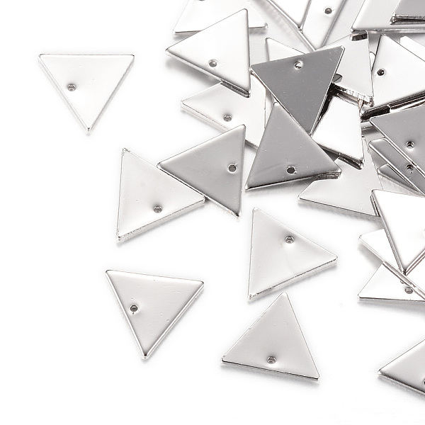 

PandaHall Brass Charms, Triangle, Platinum, 12x14x1mm, Hole: 1mm Brass Triangle