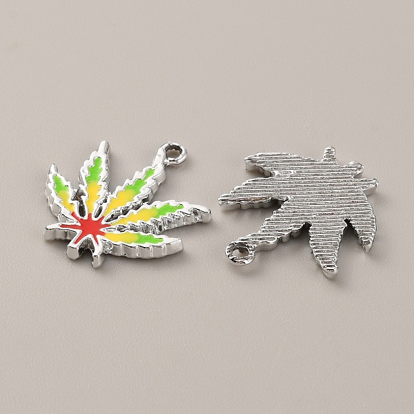 

PandaHall Alloy Enamel Pendants, Maple Leaf, Platinum, 20x18x2mm, Hole: 1.6mm Alloy+Enamel Leaf