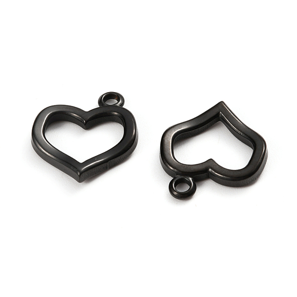 

PandaHall 304 Stainless Steel Toggle Clasps Parts, Heart, Electrophoresis Black, 20x18x3mm, Hole: 2mm 304 Stainless Steel Heart