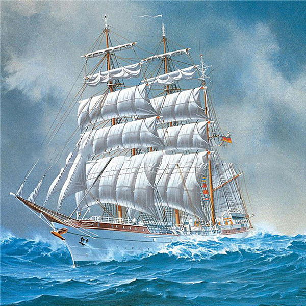 

PandaHall DIY Sailboat Diamond Painting Kits, including Resin Rhinestones, Diamond Sticky Pen, Tray Plate and Glue Clay, Deep Sky Blue...