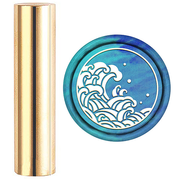 

PandaHall CRASPIRE Wax Seal Stamp Waves Sealing Wax Stamps 15mm/0.59inch Brass Column Sealing Stamp for Invitations Birthday Gift...