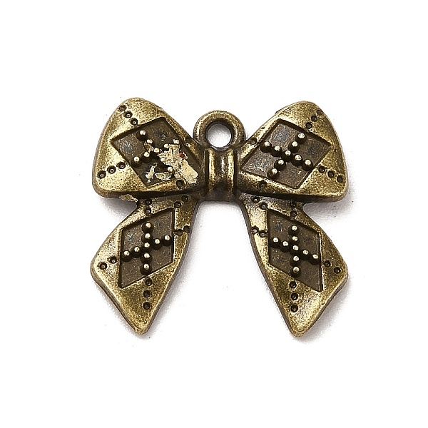 

PandaHall Tibetan Style Alloy Pendants, Bowknot Charms, Antique Bronze, 18x19.5x3.5mm, Hole: 1.5mm, about 556pcs/1000g Alloy Bowknot