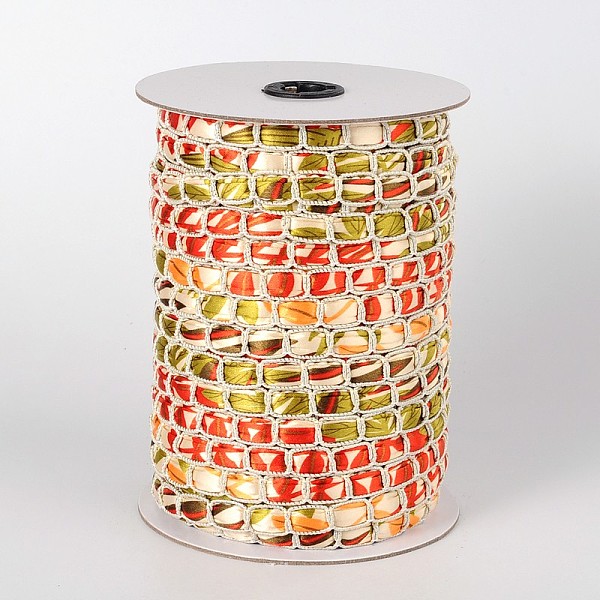 

PandaHall Cloth Cord, with Polyester, Bisque, 12x4mm, about 50yards/roll(150 feet/roll) Cloth Orange