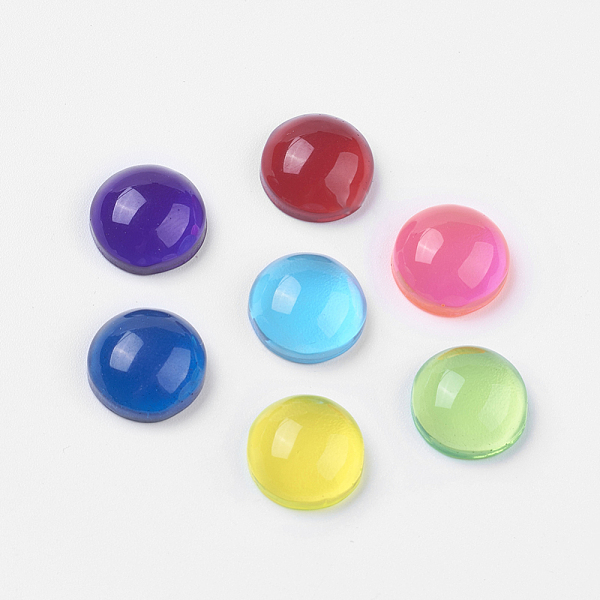Mixed Color Transparent Resin Dome Cabochons