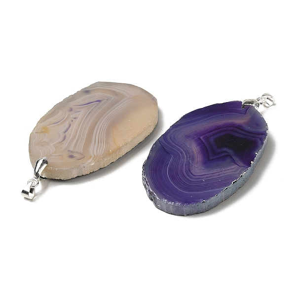 

PandaHall Natural Agate Big Pendants, Tree of Life Charms with Platinum Plated Metal Pinch Bails, Dyed & Heated, Colorful...