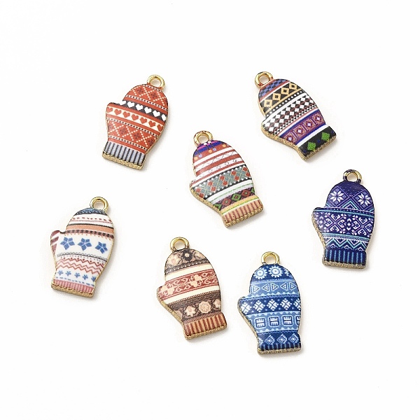 

PandaHall Winter Theme Alloy Printed Pendants, Cadmium Free & Nickel Free & Lead Free, Gloves, Mixed Color, 19.5x11.5x2.5mm, Hole: 1.8mm..., Multicolor