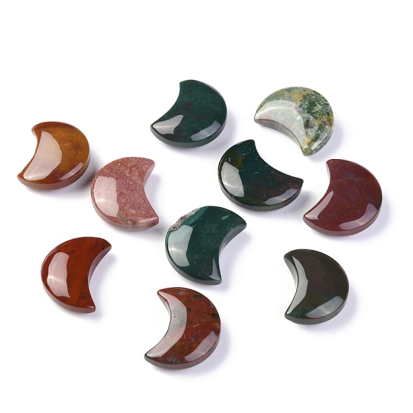 

PandaHall Natural Ocean Jasper Beads, No Hole/Undrilled, Moon, 26~28x19~21.5x8.5~9.5mm Ocean Jasper Moon