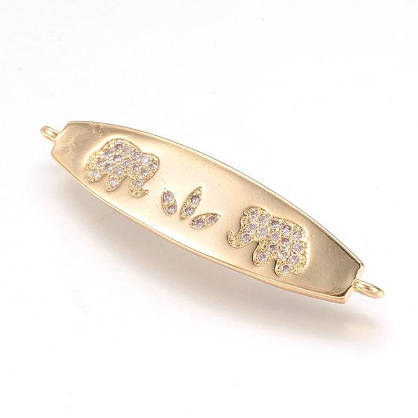 

PandaHall Brass Micro Pave Cubic Zirconia Links, Real 18K Gold Plated, Elephant, 8.5x37.5x2mm, Hole: 1mm Brass+Cubic Zirconia Elephant