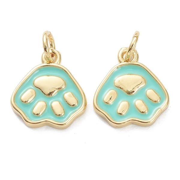 

PandaHall Brass Enamel Pendants, Long-Lasting Plated, Real 18K Gold Plated, Dog Paw Prints, Pale Green, 13.5x12x2mm, Hole: 3mm Brass+Enamel...
