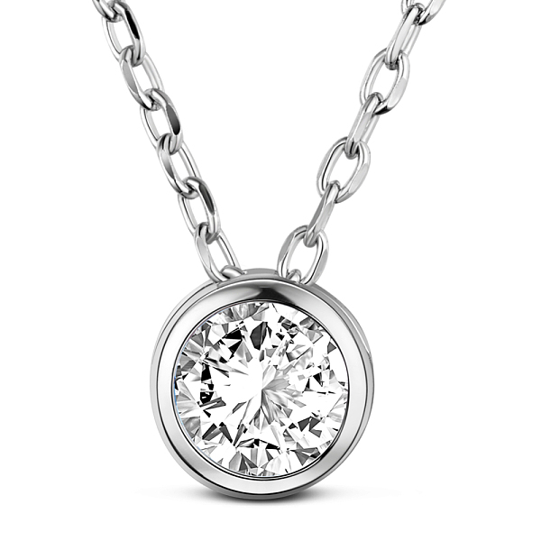 

PandaHall TINYSAND Rhodium Plated 925 Sterling Silver Rhinestone Pendant Necklace, Crystal, 18.5 inch Sterling Silver Clear