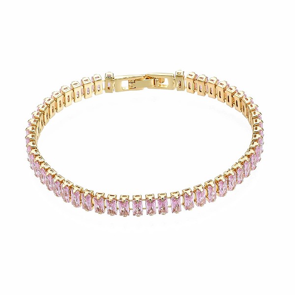 

PandaHall Cubic Zirconia Classic Tennis Bracelet, Real 18K Gold Plated Brass Cubic Zirconia Link Chain Bracelet for Women, Nickel Free...