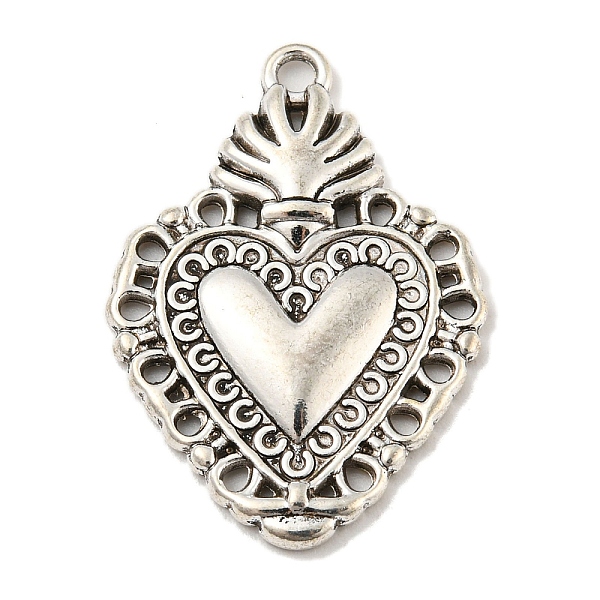 

PandaHall Tibetan Style Alloy Pendants, Heart Theme Charms, Antique Silver, 29x20x2mm, Hole: 1.8mm Alloy Heart