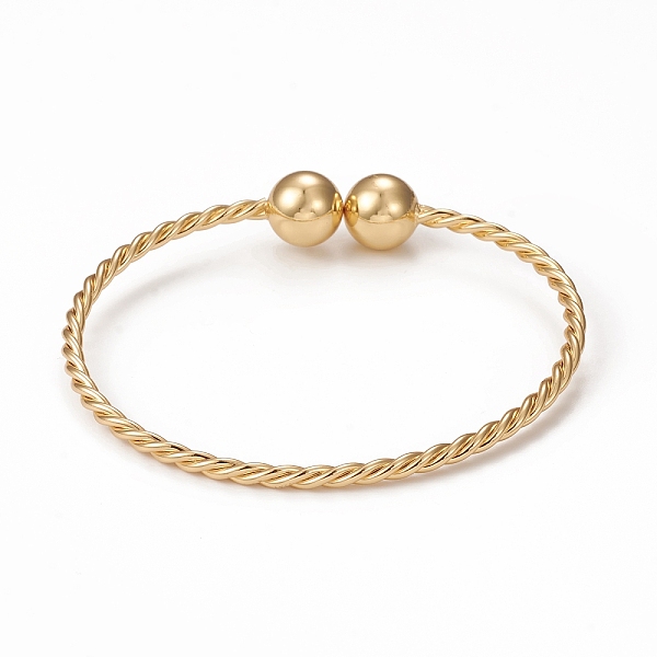 

PandaHall Classic Rack Plating Brass Bead Bangles, Long-Lasting Plated Twist Bangles for Women Men, Cadmium Free & Lead Free, Real 18K Gold...