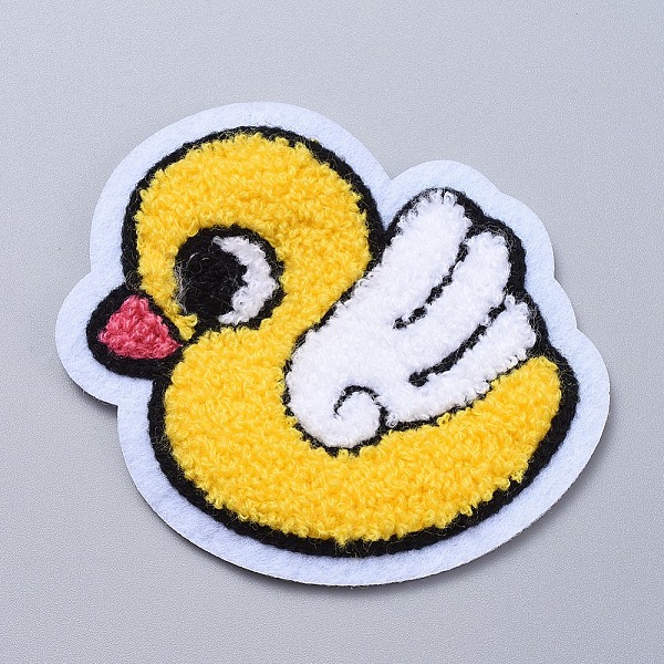 PandaHall Computerized Embroidery Cloth Sew on Patches, Costume Accessories, Appliques, Duck, Yellow, 100x91x4mm Cloth Duck Yellow