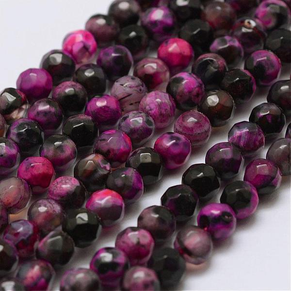 

PandaHall Faceted Natural Fire Crackle Agate Beads Strands, Round, Dyed & Heated, Deep Pink, 4mm, Hole: 0.8mm, about 90~92pcs/strand, 14...