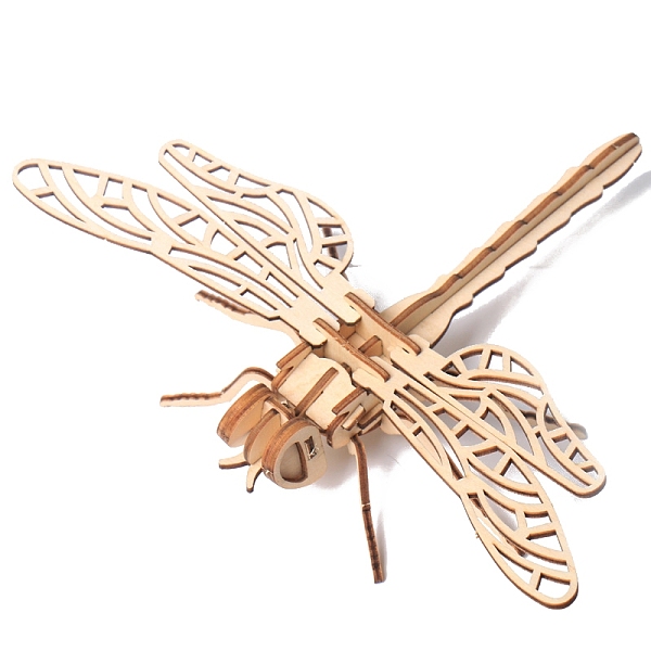 PandaHall Insect 3D Wooden Puzzle Simulation Animal Assembly, DIY Model Toy, for Kids and Adults, Dragonfly, Finished Product: 17x17x17cm...