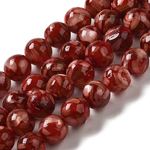

PandaHall Freshwater Shell Beads Strands, with Resin, Round, Dyed, Dark Red, 8mm, Hole: 1mm, about 47~48pcs/strand, 15.55~15.75 inch...