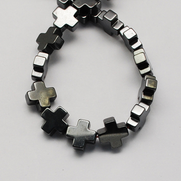 

PandaHall Non-magnetic Synthetic Hematite Beads Strands, Grade A, Greek Cross, Black, 10x10x4mm, Hole: 1mm Non-magnetic Hematite Cross Black