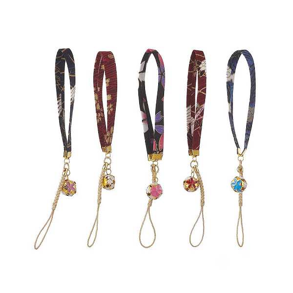 

PandaHall Polyester Cord Wrist Mobile Straps, Flower Bell Charm Mobile Accessories Decor, Mixed Color, 19.2cm, 5pcs/set Polyester Multicolor