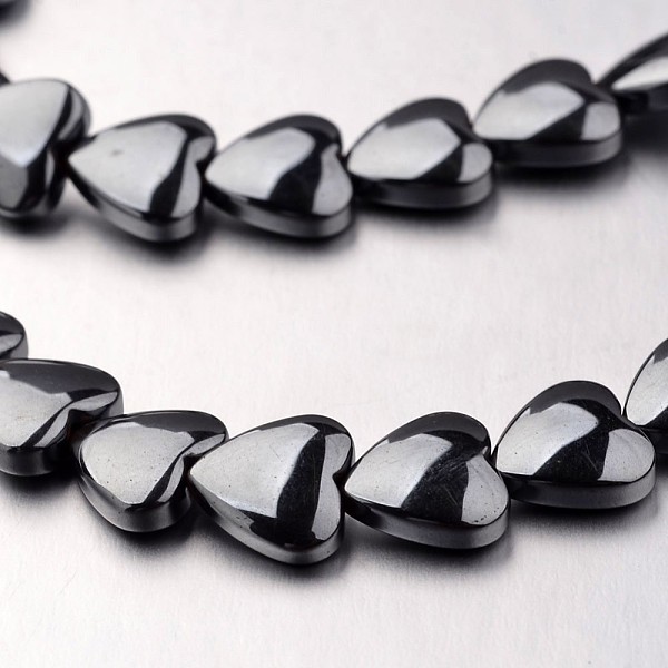 

PandaHall Non-magnetic Synthetic Hematite Bead Strands, Heart, Original Color, 8x8x3mm, Hole: 0.7mm, about 55pcs/strand, 15.7 inch...