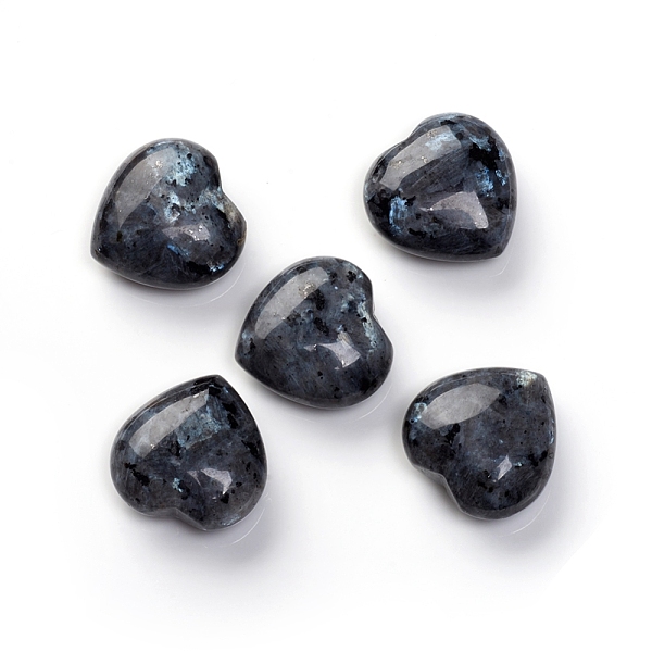 

PandaHall Natural Larvikite Heart Love Palm Worry Stone, Healing Crystal, 25~25.5x25.5x12mm Larvikite Heart
