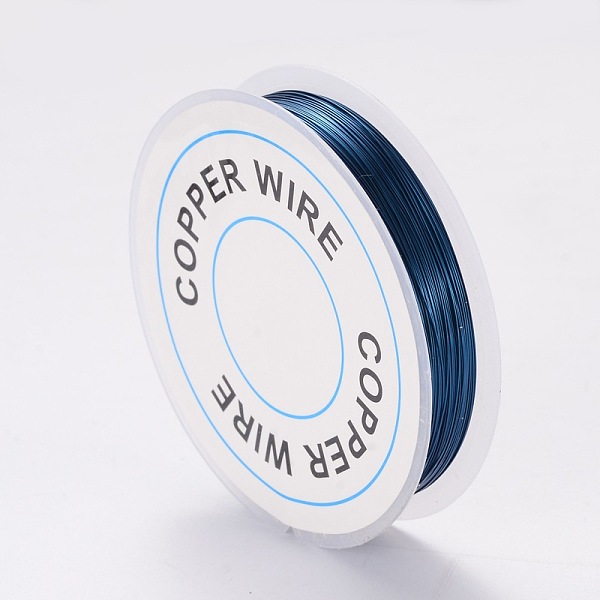

PandaHall Round Craft Copper Wire, Steel Blue, 0.3mm, about 65.61 Feet(20m)/roll Copper Round Blue