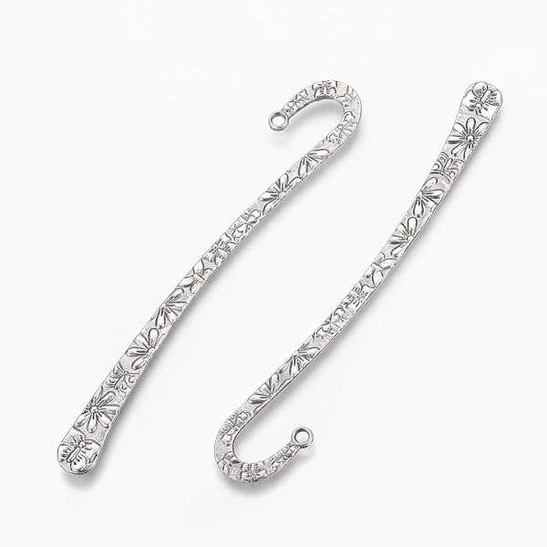 

PandaHall Tibetan Style Alloy Bookmarks, Antique Silver, Cadmium Free & Lead Free, 124x20mm, Hole: 2mm Alloy