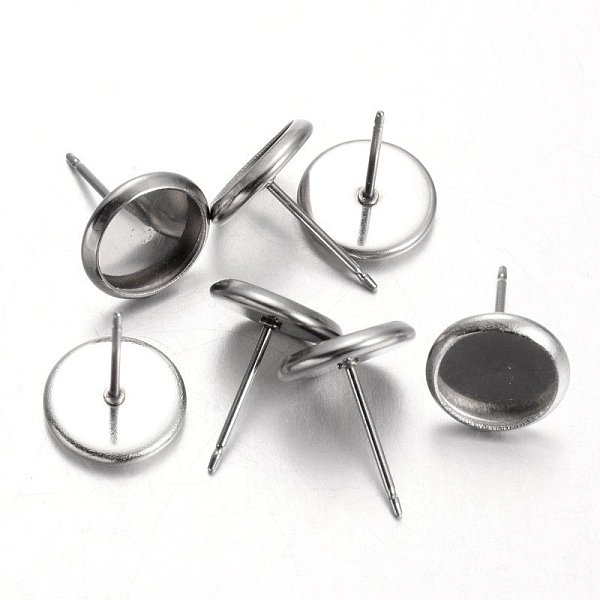 

PandaHall Flat Round 304 Stainless Steel Stud Earring Settings, Stainless Steel Color, Tray: 8mm, 10mm, Pin: 0.7mm 304 Stainless Steel Flat...