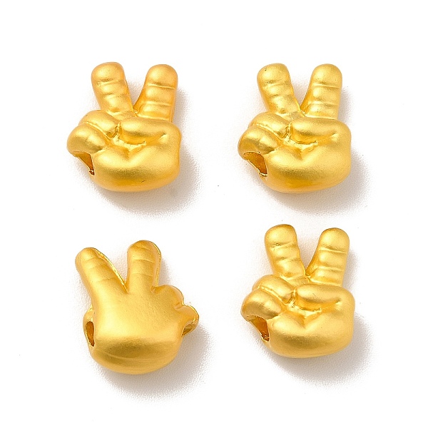 

PandaHall Rack Plating Alloy Beads, Cadmium Free & Lead Free, Gesture Yeah, Matte Gold Color, 13x11x6mm, Hole: 2mm Alloy Others