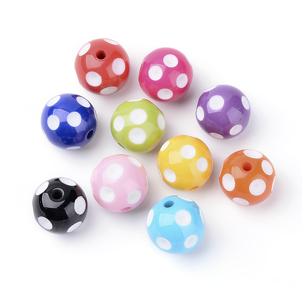 

PandaHall Opaque Acrylic Beads, Round, Mixed Color, 18x17mm, Hole: 2.5mm Acrylic Round Multicolor