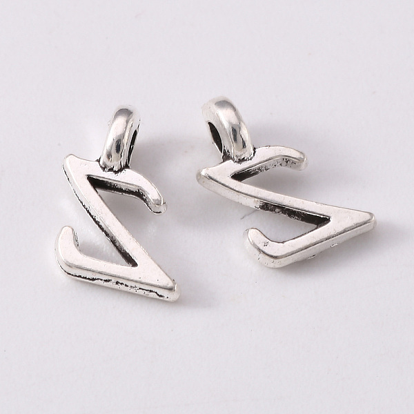 

PandaHall Tibetan Style Alloy Charms, Cadmium Free & Lead Free, Antique Silver, Letter.Z, Z: 10x6x1.5mm, Hole: 1.8mm Alloy Letter Z