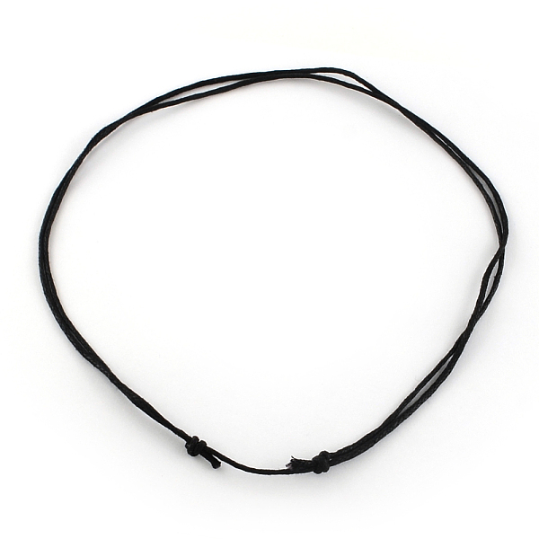 

PandaHall Waxed Cotton Cord Necklace Making, Adjustable Length, Black, 18.9 inch~38.5 inch Waxed Cotton Cord Black
