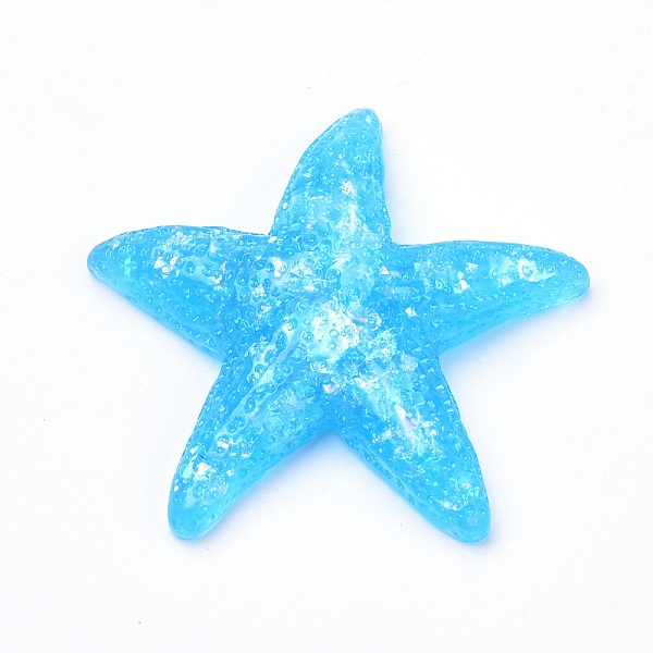 

PandaHall Resin Cabochons, Starfish, Mixed Color, 43x45~46x9mm Resin Starfish Multicolor