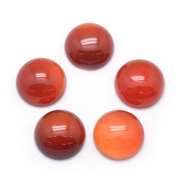 

PandaHall Natural Carnelian Cabochons, Half Round, 13.5~14x6~8mm Carnelian Half Round