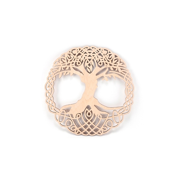 

PandaHall Wooden Hanging Wall Decoration, Wood Ornament for Home Decoration, Tree of Life, 300mm Wood Tree of Life Orange