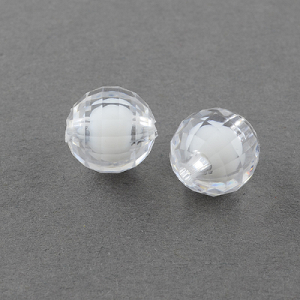 

PandaHall Transparent Acrylic Beads, Bead in Bead, Faceted, Round, Clear, 28mm, Hole: 2mm, about 60pcs/500g Acrylic Round Clear