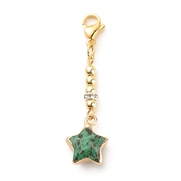 

PandaHall Natural Gemstone Star Pendant Decorations, Lobster Clasp Charms, for Keychain, Purse, Backpack Ornament, 46mm Mixed Stone Star..., Multicolor