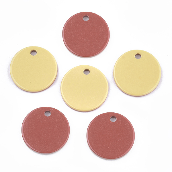 

PandaHall Resin Pendants, Flat Round, Red, 25x3mm, Hole: 3mm Resin Flat Round Red