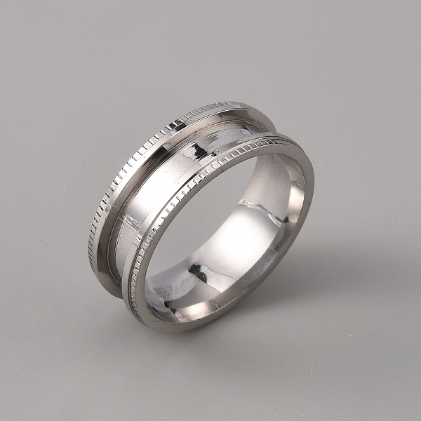 

PandaHall 201 Stainless Steel Grooved Finger Ring Settings, Ring Core Blank, for Inlay Ring Jewelry Making, Stainless Steel Color, Inner...