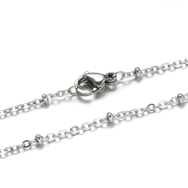 

PandaHall 304 Stainless Steel Rolo Chains Necklaces, with Lobster Claw Clasps, Stainless Steel Color, 17.7 inch(45cm) 304 Stainless Steel