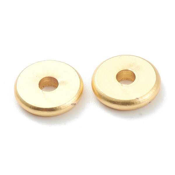 

PandaHall Brass Beads, Long-Lasting Plated, Flat Round/Disc, Heishi Beads, Matte Style, Real 18K Gold Plated, 7.5x1.5mm, Hole: 2mm Brass...